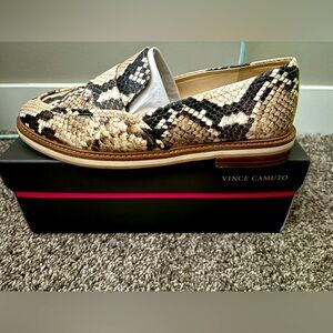 Faux snake skin loafer